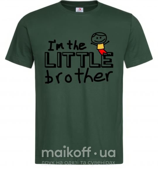 Мужская футболка I'm the little brother Темно-зеленый фото