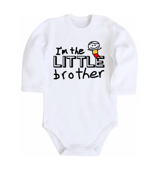 Дитячий бодік I'm the little brother Білий фото