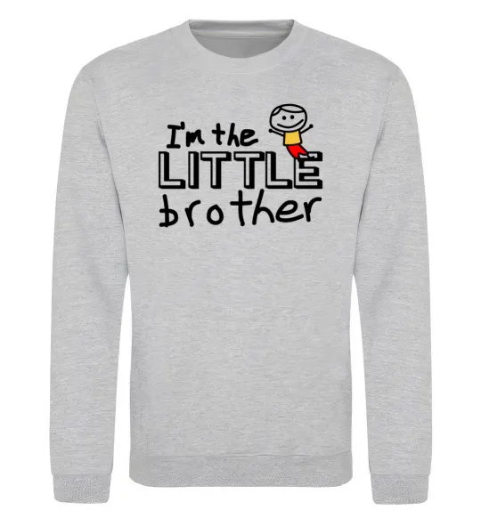 Свитшот I'm the little brother Серый меланж фото