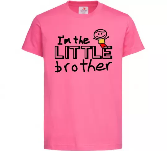 Детская футболка I'm the little brother Ярко-розовый фото