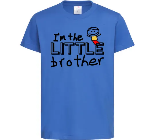 Детская футболка I'm the little brother Ярко-синий фото