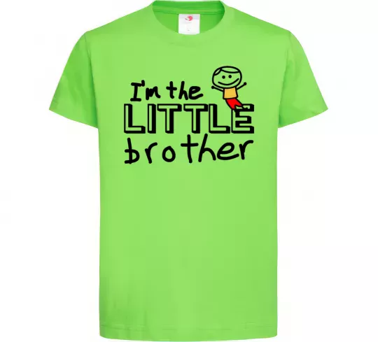 Детская футболка I'm the little brother Лаймовый фото
