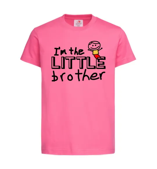 Детская футболка I'm the little brother Ярко-розовый фото