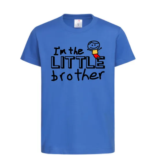 Детская футболка I'm the little brother Ярко-синий фото