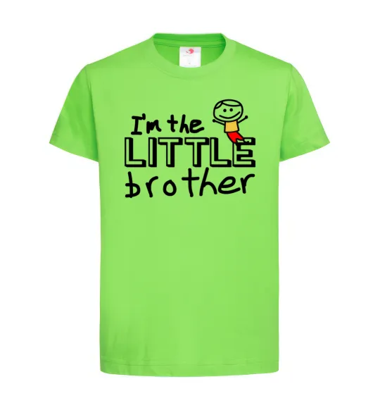 Детская футболка I'm the little brother Лаймовый фото