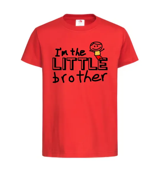 Детская футболка I'm the little brother Красный фото