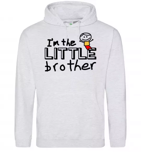 Мужская толстовка (худи) I'm the little brother Серый меланж фото