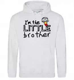 Чоловіча толстовка (худі) I'm the little brother Сірий меланж фото