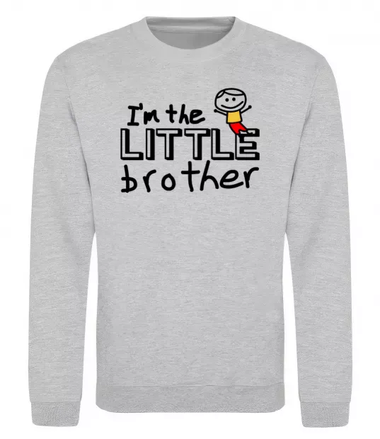 Світшот I'm the little brother Сірий меланж фото