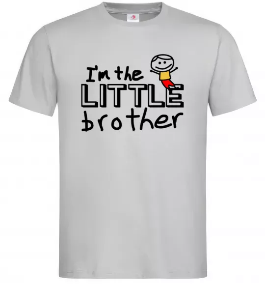 Чоловіча футболка I'm the little brother Сірий фото