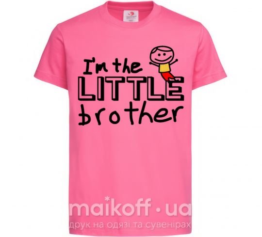 Детская футболка I'm the little brother Ярко-розовый фото
