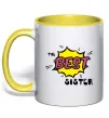 Чашка з кольоровою ручкою The best sister Сонячно жовтий Чашка з кольоровою ручкою The best sister Сонячно жовтий фото