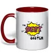 Чашка з кольоровою ручкою The best sister Червоний Чашка з кольоровою ручкою The best sister Червоний фото