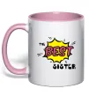 Чашка з кольоровою ручкою The best sister Ніжно рожевий Чашка з кольоровою ручкою The best sister Ніжно рожевий фото
