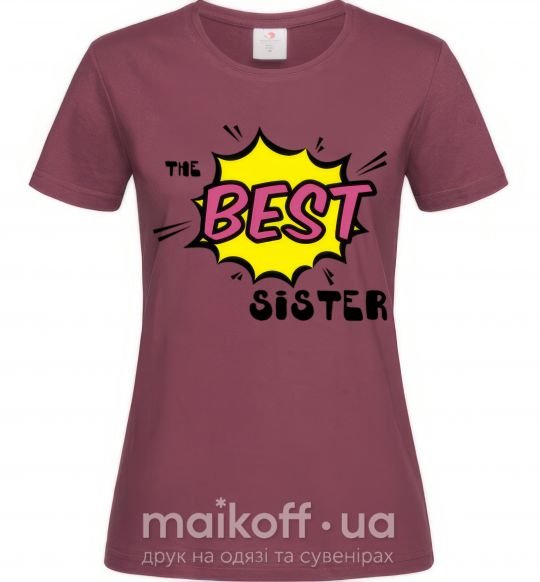 Женская футболка The best sister Бордовый фото