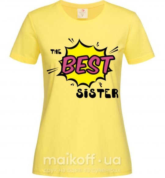 Жіноча футболка The best sister Лимонний фото