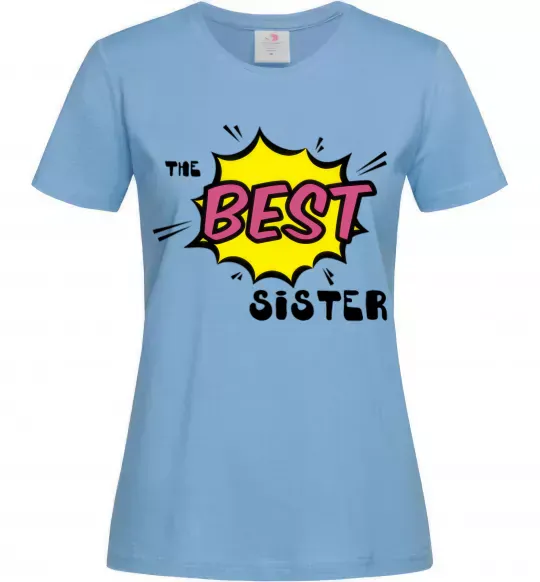 Женская футболка The best sister Голубой фото