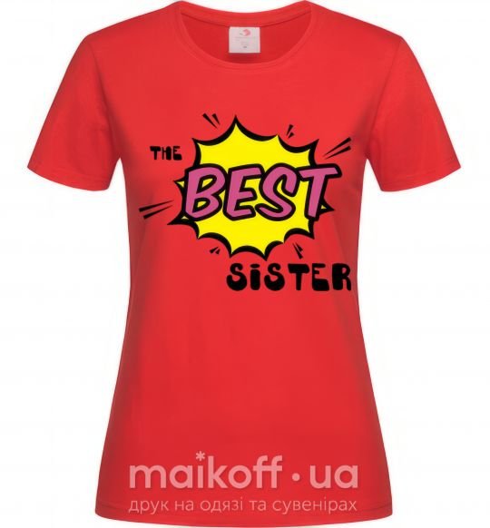 Женская футболка The best sister Красный фото