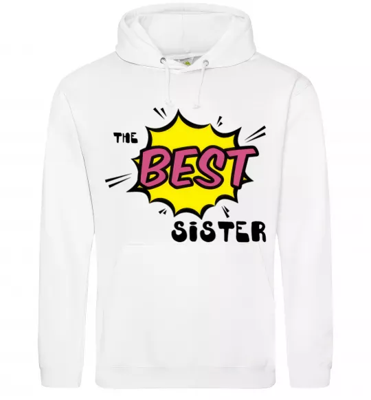 Жіноча толстовка (худі) The best sister Білий фото