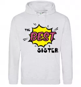 Женская толстовка (худи) The best sister Серый меланж фото