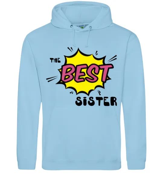 Женская толстовка (худи) The best sister Голубой фото