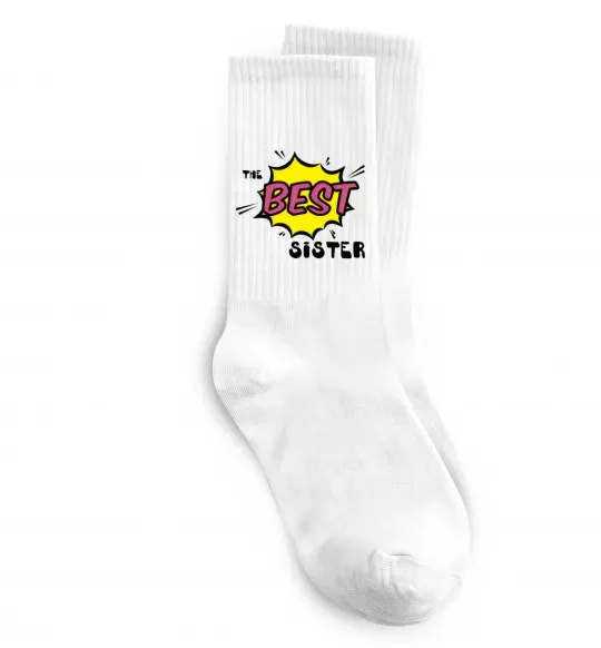 Шкарпетки The best sister Білий фото