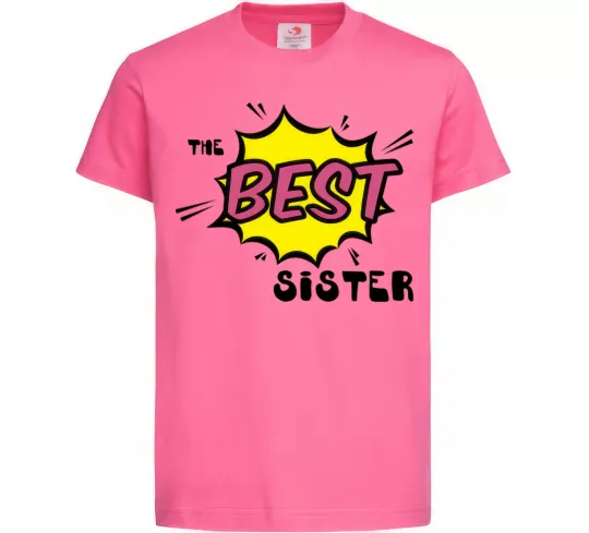 Дитяча футболка The best sister Яскраво-рожевий фото