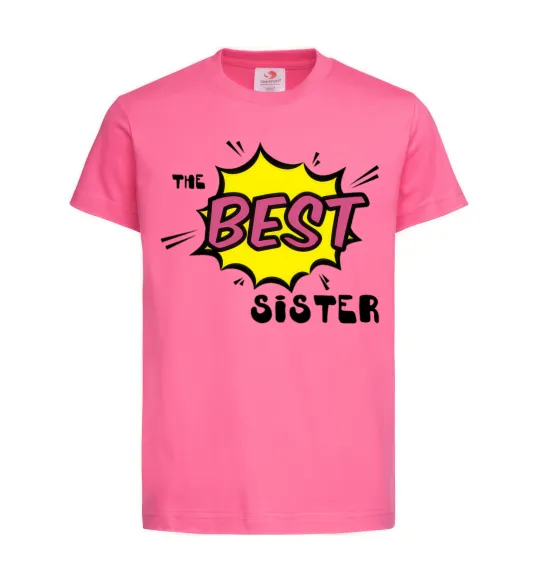 Детская футболка The best sister Ярко-розовый фото
