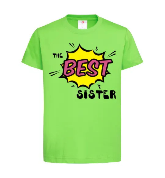 Детская футболка The best sister Лаймовый фото