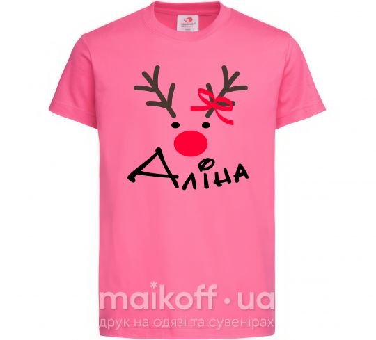 Детская футболка Олень Аліна Ярко-розовый фото