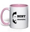 Чашка з кольоровою ручкою Best grandpa Ніжно рожевий фото
