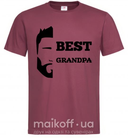 Мужская футболка Best grandpa Бордовый фото