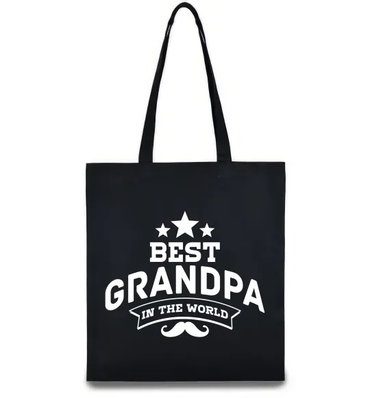 Еко-сумка Best grandpa in the world Чорний фото