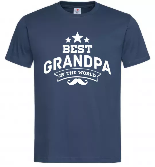 Чоловіча футболка Best grandpa in the world Темно-синій фото