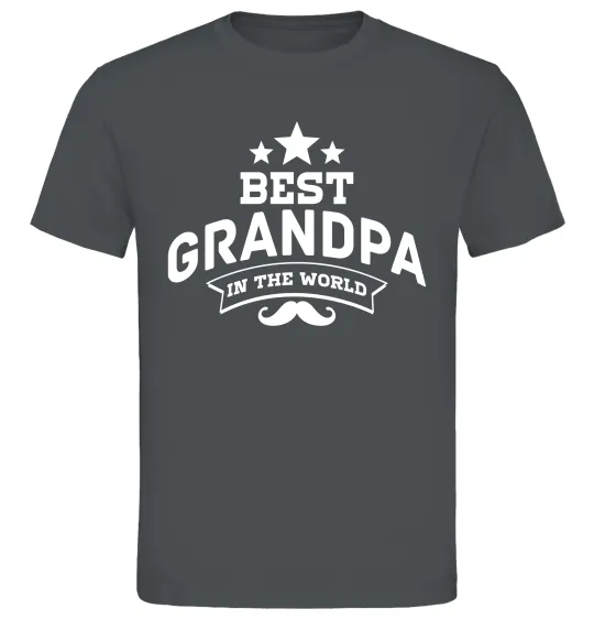 Чоловіча футболка Best grandpa in the world Графіт фото