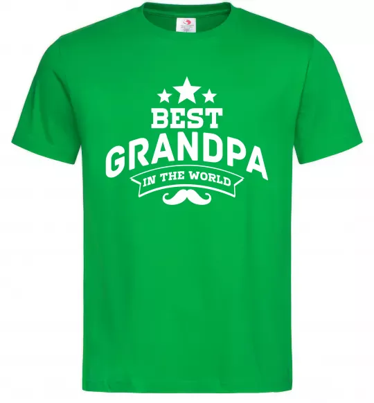 Чоловіча футболка Best grandpa in the world Зелений фото