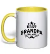 Чашка с цветной ручкой Best grandpa in the world Солнечно желтый Чашка с цветной ручкой Best grandpa in the world Солнечно желтый фото