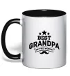 Чашка с цветной ручкой Best grandpa in the world Черный Чашка с цветной ручкой Best grandpa in the world Черный фото