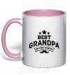 Чашка с цветной ручкой Best grandpa in the world Нежно розовый фото