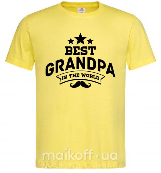 Мужская футболка Best grandpa in the world Лимонный фото