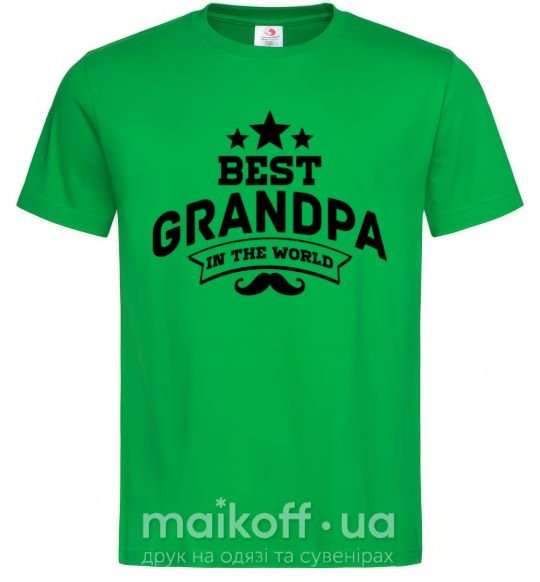 Мужская футболка Best grandpa in the world Зеленый фото