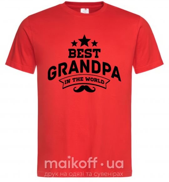Мужская футболка Best grandpa in the world Красный фото
