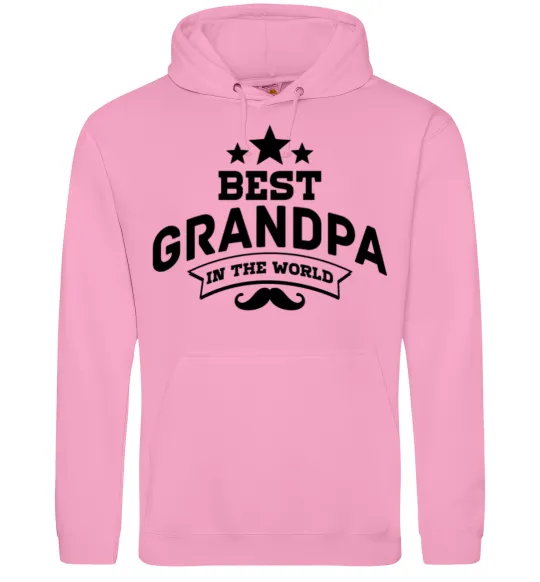 Мужская толстовка (худи) Best grandpa in the world Розовый фото
