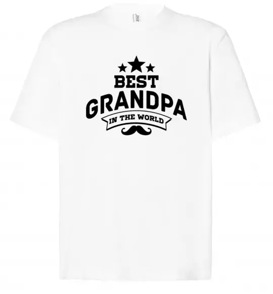 Футболка Оверсайз Best grandpa in the world Білий фото