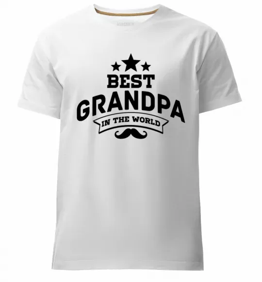 Чоловіча преміум футболка Best grandpa in the world Білий фото