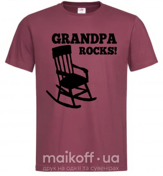 Мужская футболка Grandpa rocks! Бордовый фото