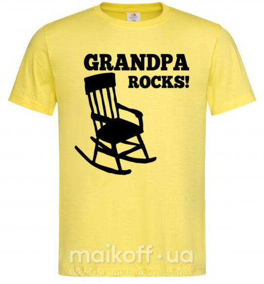 Мужская футболка Grandpa rocks! Лимонный фото