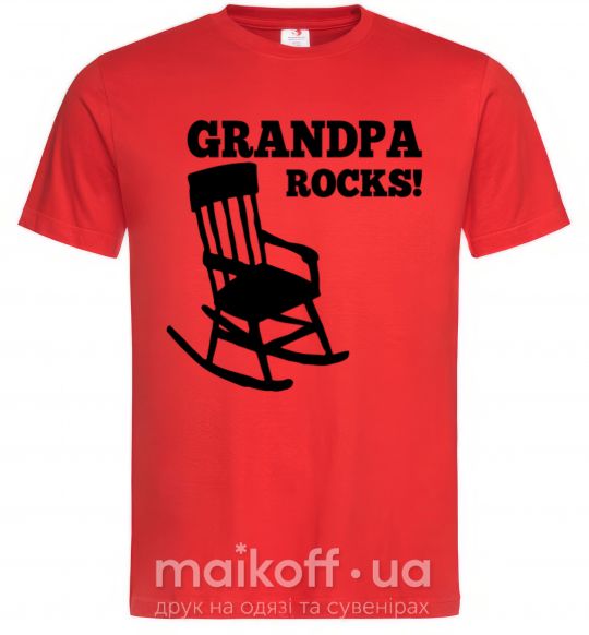 Мужская футболка Grandpa rocks! Красный фото