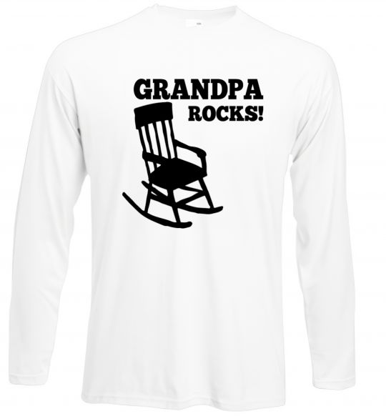 Лонгслів Grandpa rocks! Білий фото