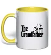 Чашка з кольоровою ручкою The grandfather Лимонний фото